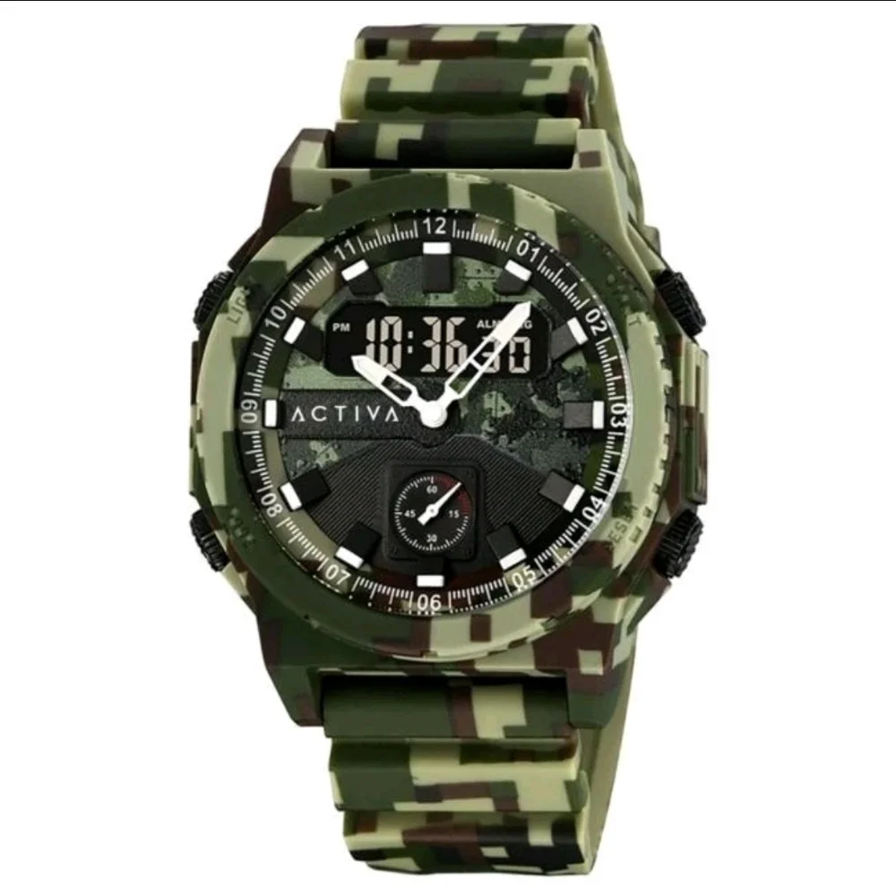 Ativa X Invicta Mens Camouflage Green Digital Watch. NIB - Picture 5 of 7